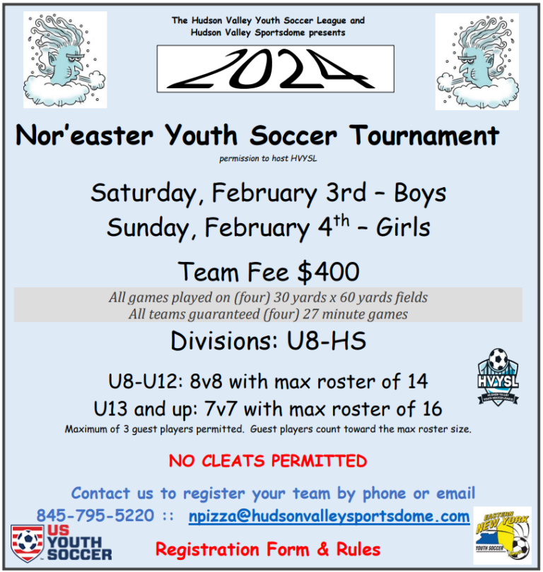 2024 Nor’easter Youth Soccer Tournament Hudson Valley Sportsdome